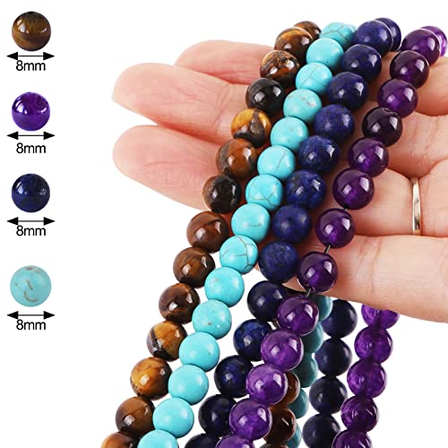 Nenjindz 8mm Tiger Eye Beads for Jewellery Making,Natural Brown Chakra Beads for Crafting Brown Gemstone Bead for Brecelets Necklace Earrings Making(100pcs) - Image 2