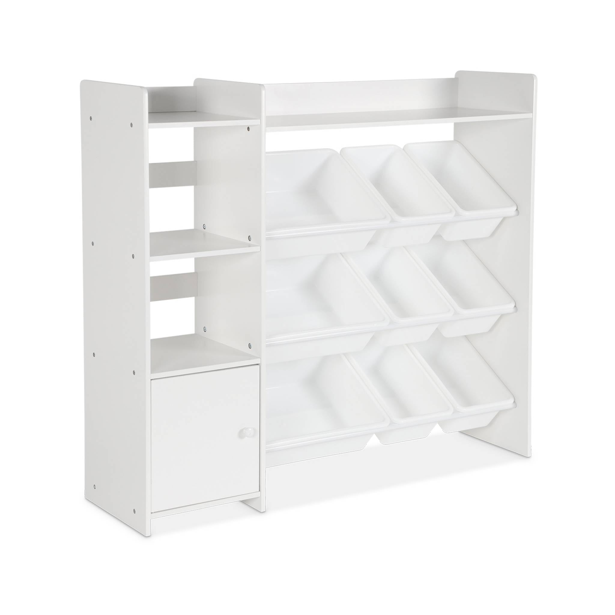 Sweeek Sora Mueble para niños con 9 cubos y estantes 111.8x29.7x100 cm Blanco