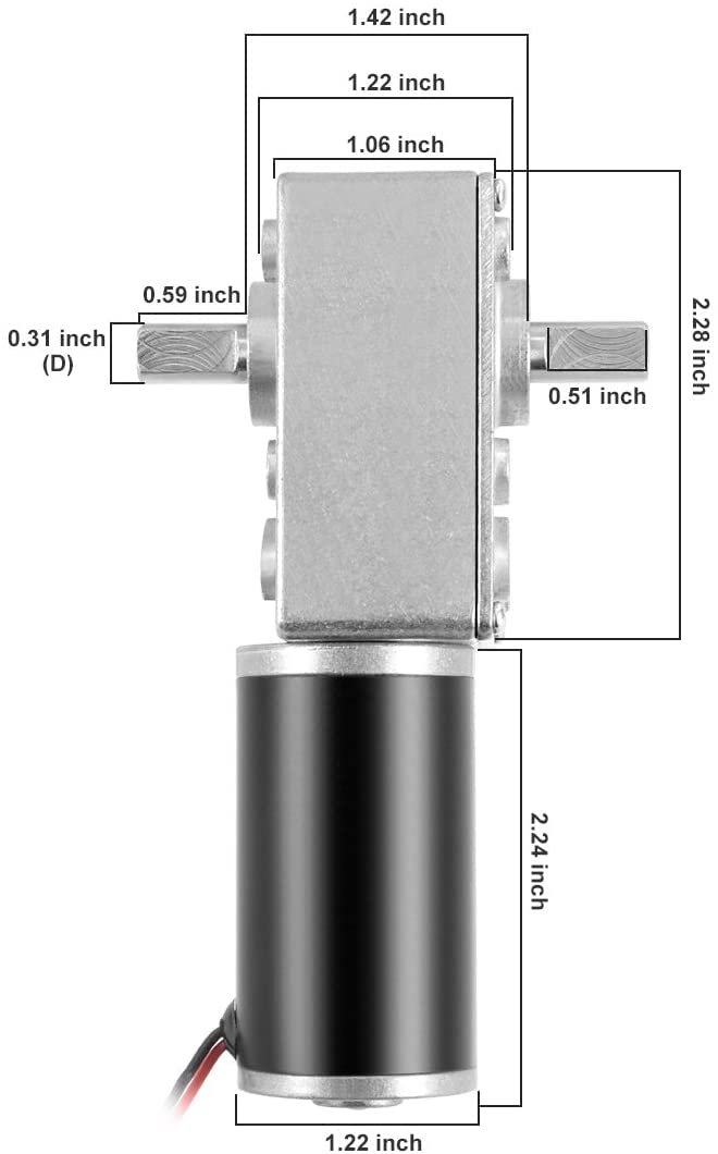 XYWHPGV Double Shaft Worm Gear Motor DC 12V 250RPM High Torque Speed Reduction Motor with Metal Gearbox(871e6 11823 42ecc 78bbc d325e ad21b