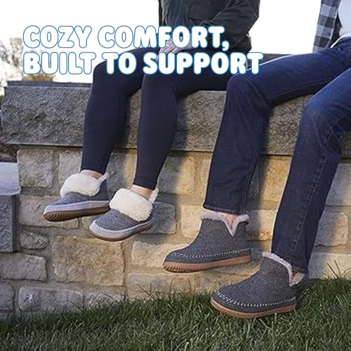 Image of Dearfoams Men's Memory Foam Indoor House Slippers Brixen Ankle Boot House Shoes - Gifts for Men