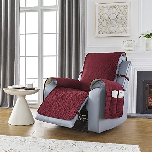 Rbsc Home Small Recliner Chair Covers 23 Inch Christmas Red Waterproof Recliner Covers Lazy Boy Slipcover Chair Covers For Pets Baby Dogs Cats And Kids Washable #TOP2