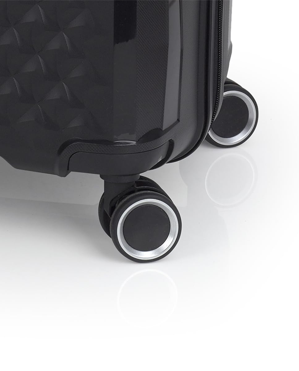 Gabol | Zestaw walizek (kabiny i średniej) z możliwością rozbudowy sztywnych Queens o pojemności do 114,6 l, Czarny (Black)