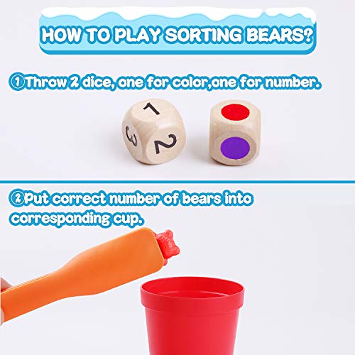 image for BBLIKE Counting Bears with Matching Sorting Cups | Rainbow Sorting and