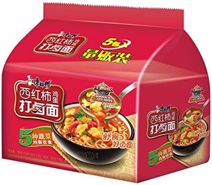 China Good Food China instant noodles 康师傅 经典袋西红柿打卤面 101g*5/袋Tomato noodles 方便面泡面 kangshifu instant noodles