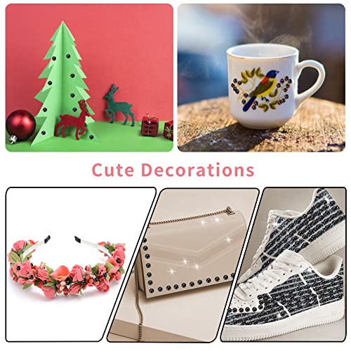 3000 Pezzi Perle Piatte Nera sul Retro Semitonde