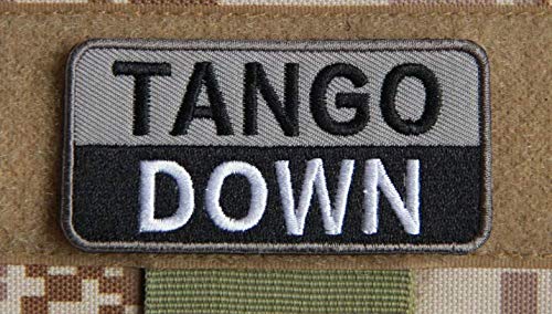 Tango Down Military Patch Fabric Embroidered Badges Patch Tactical Stickers for Clothes with Hook & Loop (color2)