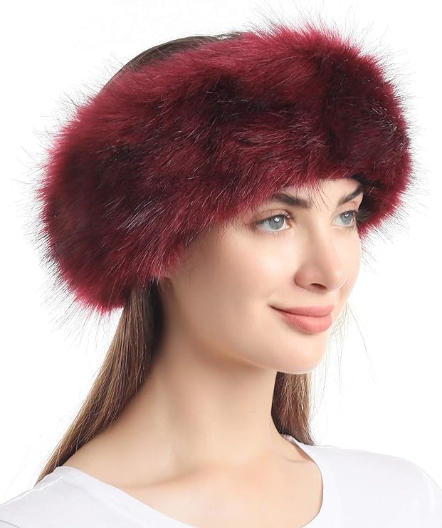 Faux Fur Headband with Elastic for Women's Winter Earwarmer Earmuff-image-30