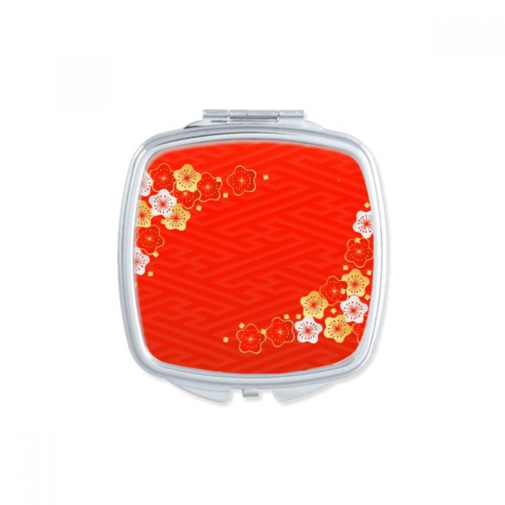 Miroir de poche carpe bleu wave motif japonais miroir de maquillage compact à la main