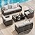 Patio Furniture Set 5 Pieces, 7-Seat PE Rattan Wicker Outdoor Sectional Patio Conversation Set with Waterproof Cusions and Coffee Table, Grey and Grey