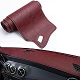 zcypeaf Dash Cover Mat for Porsche Cayenne 2018 2019 2020 2021 2022 2023, Custom Fit Dashboard Cover with Speaker & Vent Cutouts, Non-Slip Dash Pad, Sun Glare & Heat Reduction,D Red