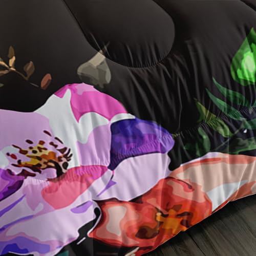 Image of AILONEN 3D Jumping Dolphin Comforter Set Twin Size, Rose Flower Leaf Bedding Set for Kids Girls Boys,Dolphin Ocean Animal Print Duvet Set 3Pcs for Bedroom Decor,1 Quilt and 2 Pillowcases,Soft
