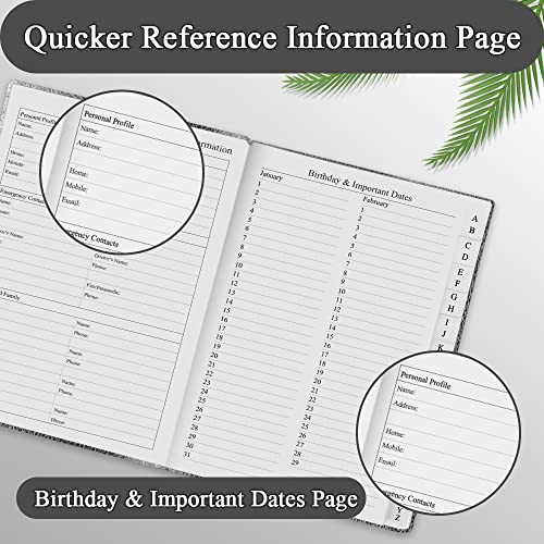 Getvow Telephone And Address Book With Tabs 4.5 X 6 Address Book Hardcover With Birthday, Address, Phone Numbers, Websites Password. Address Notebook For Home Or Office, Black #TOP3