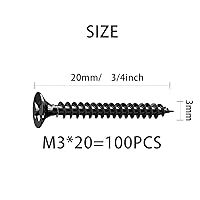 Vista 17 de Tornillos de madera M3 x 1-1/4 pulgadas, tornillos de madera cortos, tornillos pequeños de cabeza plana, tornillos autorroscantes para paneles