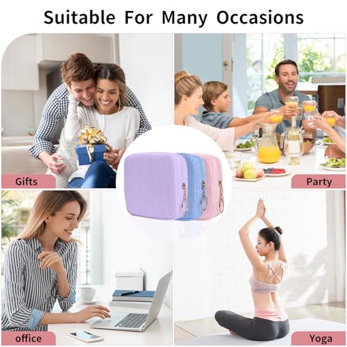Image of Sanitary Napkin Storage Bag, Preppy Corduroy Period Bag for School Teen Girls, Cute Portable Period Pouch with Zipper, Sanitary Pads Bag Tampons Holder for Purse, First Period for Women Ladies