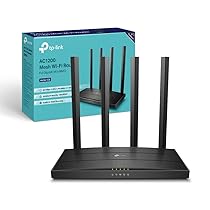 TP-Link Archer C6 Gigabit Router Wi-Fi, Dual Band AC1200Mbps Wireless, 5 Porte Gigabit, ‎‎MU-MIMO, Parental Control, Beamforming, Configurazione Semplice, Supporto IPTV, IPv6, WPS, non supporta xDSL
