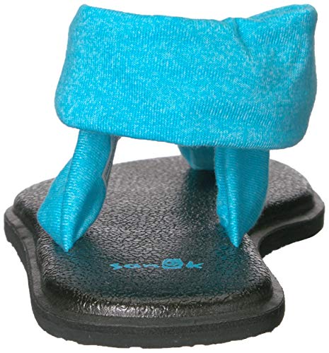 Sanuk Kids Girls' Lil Yoga Sling Ella Flip-Flop, heather blue, 06/07 M US Big Kid3