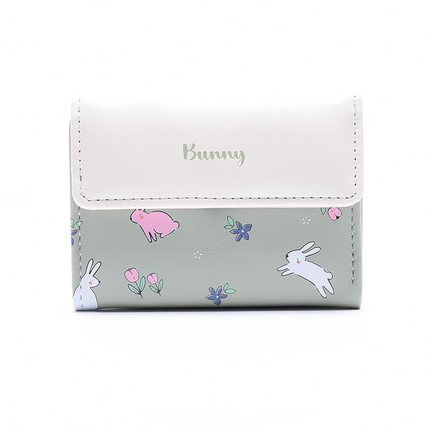 AOVINBID Small Womens Wallet, Cute Bunny Trifold Fashion Girls Wallet Slim Kawaii Wallet for Teens, Ladies Wallets with Cash Pocket Card Holder ID
