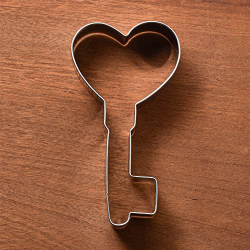 Keniao Heart Key Cookie Cutter Valentine’s Day/Wedding, 4", Stainless Steel #TOP2