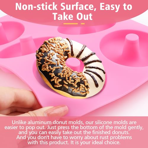 image for Bettoor 3 Pack Silicone Donut Pan, Non-stick Doughnut Molds for Baking