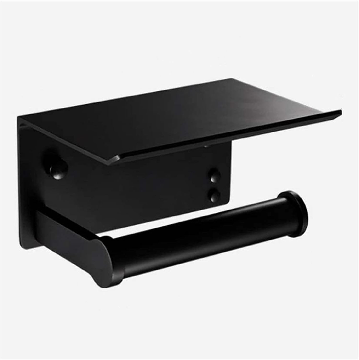 Toilet Paper Holders Toilet Paper Holders Black Toilet Paper Holder with Shelf Aviation Aluminum Material Tissue Roll Dispenser Storage Wall Mount Bathroom Toilet Paper Holder (Color : A)