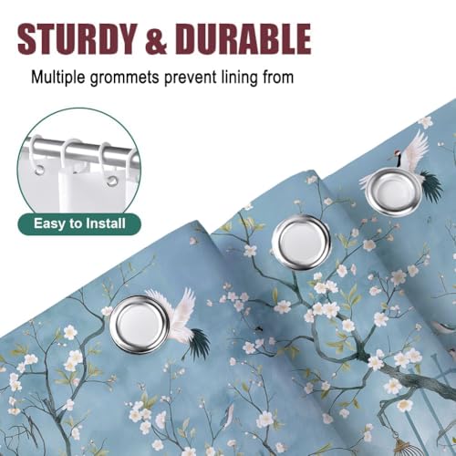 Rideau de douche imperméable et lavable en polyester bleu clair - 6