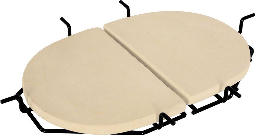 Two Primo Ceramic Heat Reflector Plates placed on a metal rack