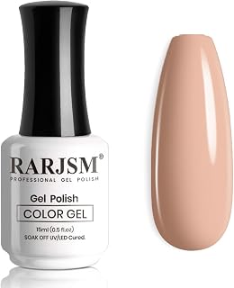 RARJSM Nude Gel Polish Opaque Orange Pink Milky Color Gel Nail Polish 15ml 0.5floz Skin Tone Neutral Soak Off UV LED Cured 1 Piece Nail GelPolish for Nail Art French Manicure Salon DIY Home