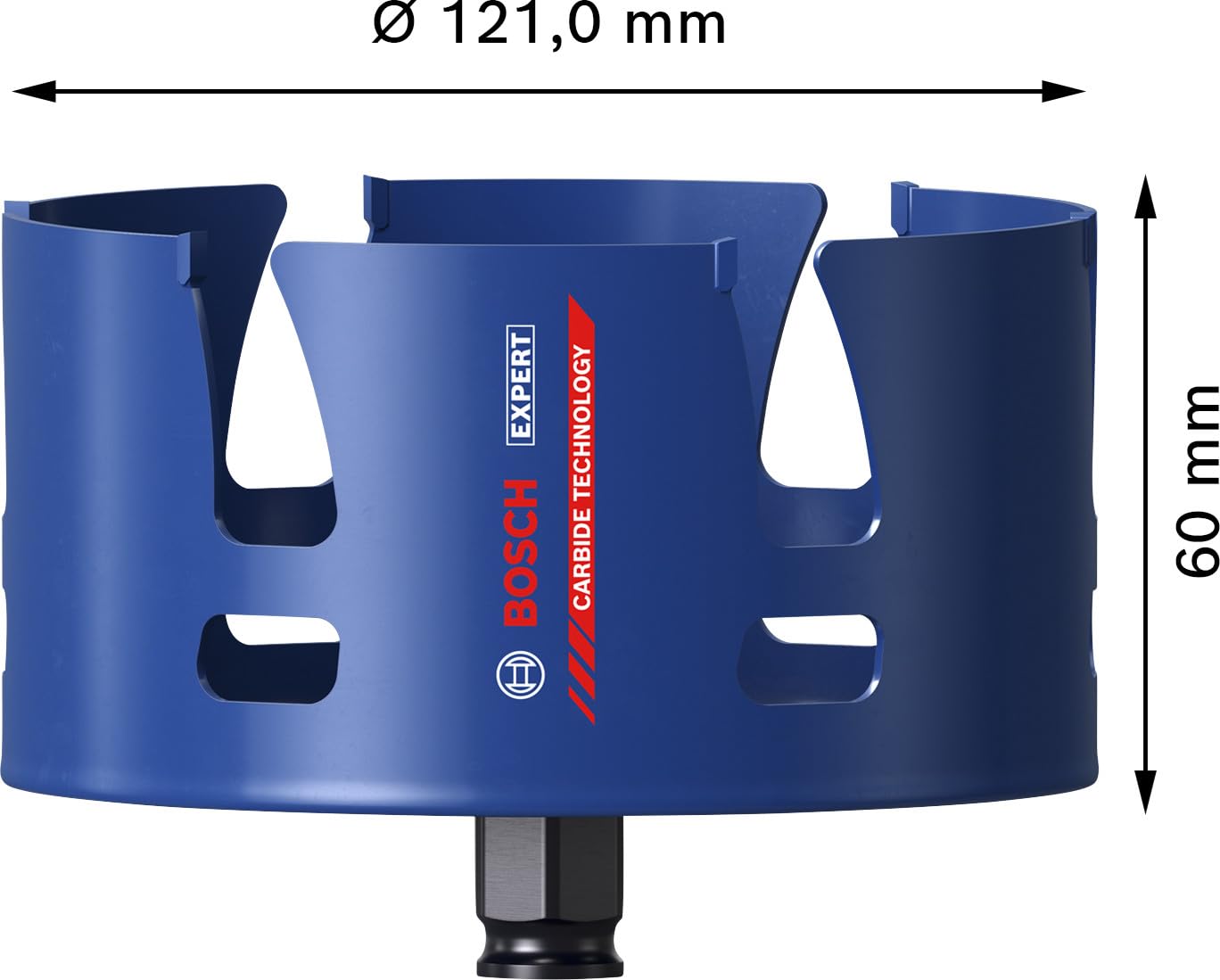Bosch 1x Otwornica EXPERT Construction Material PC Plus (do Miękkie drewno, Płyta wiórowa, Ø 121 mm, Professional Akcesoria Wiertarki)