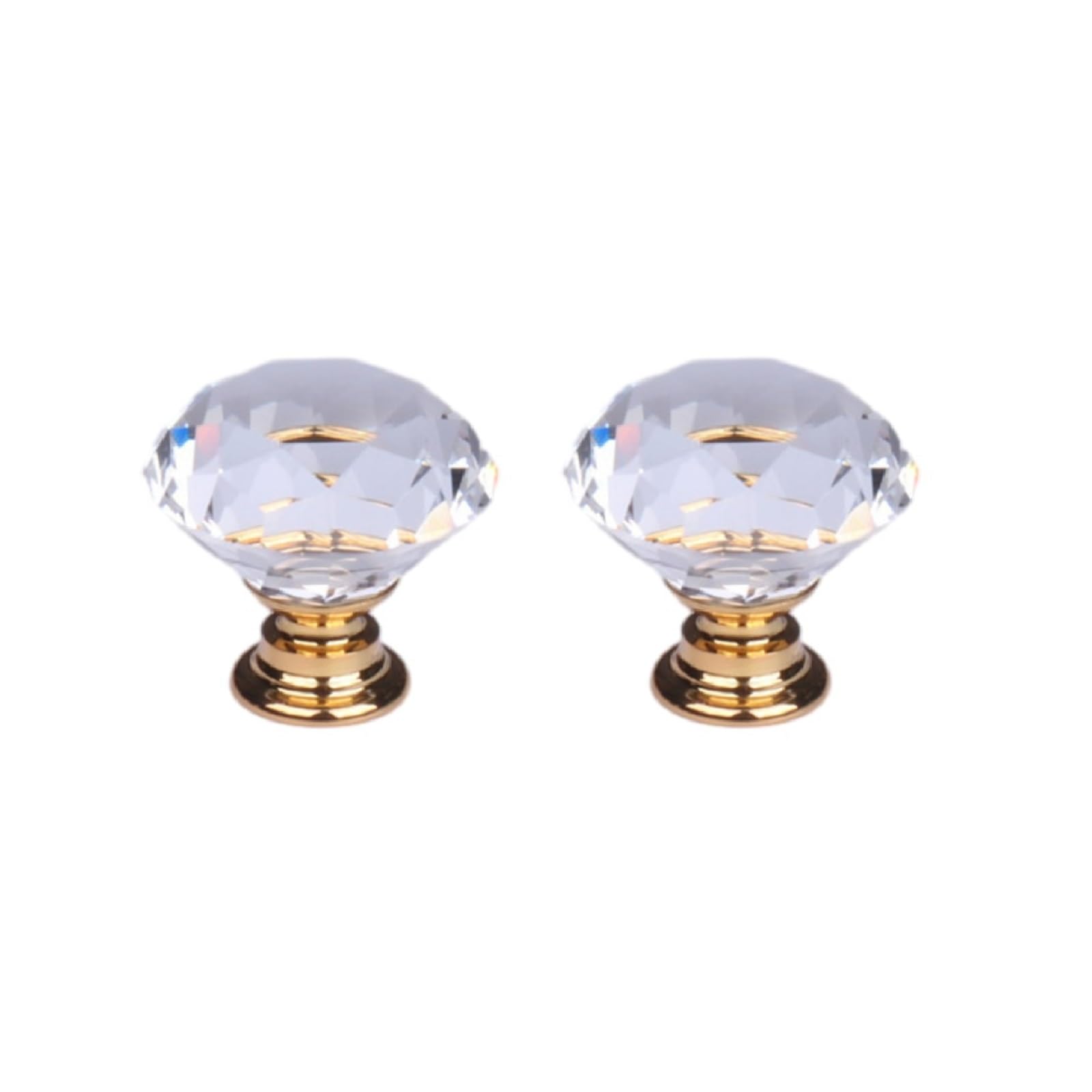 Kfgisd 30Mm Diameter 2 Pcs Furniture Drawer Handles And Knobs,Cabinets Knobs 1.18Inch Single Hole Drawer,Crystal Handles