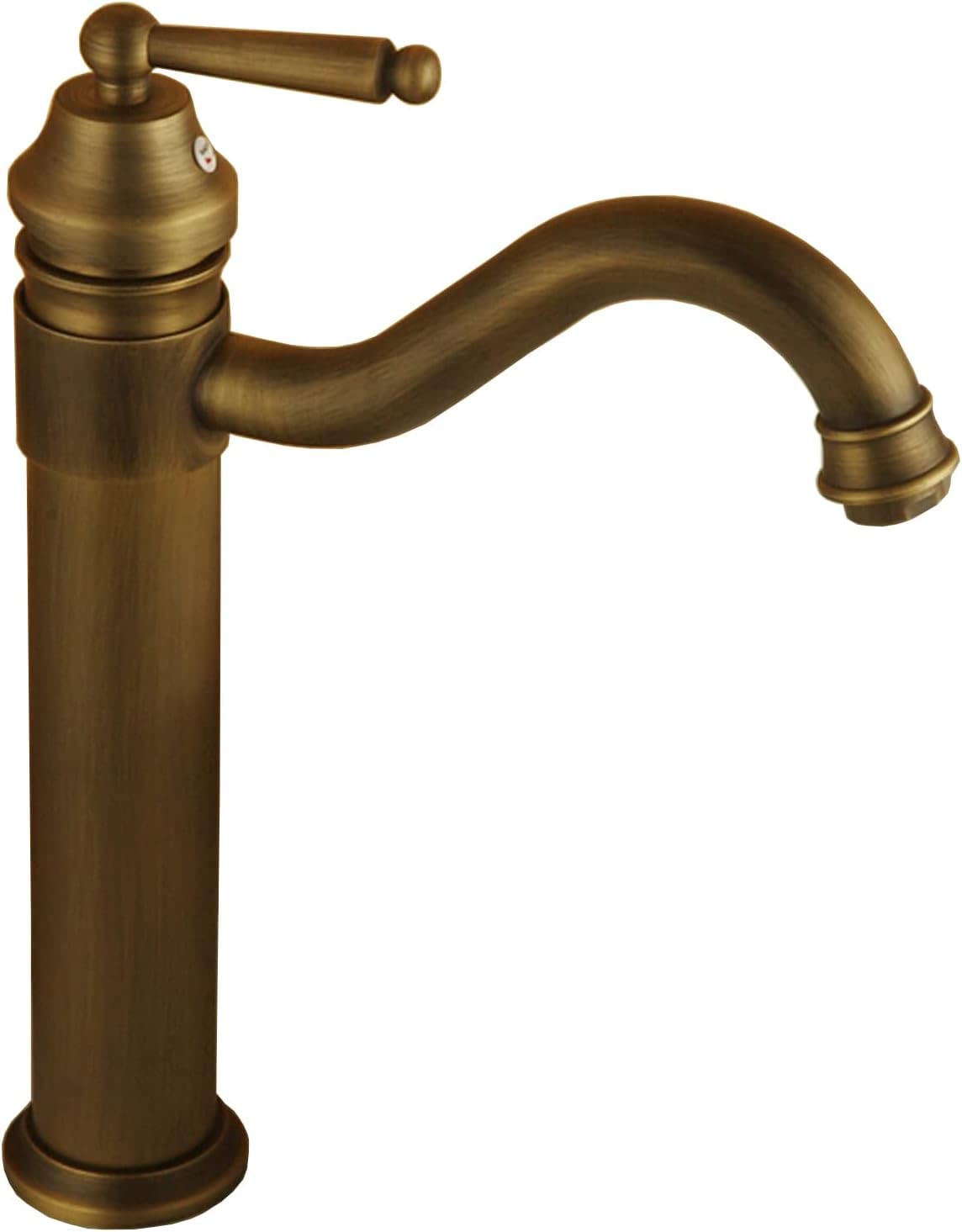 VDOQTLJT Faucet for Bathroom Sink hot and Cold Water Antique Bronze Brass Single Hole Retro Lavatory Black B
