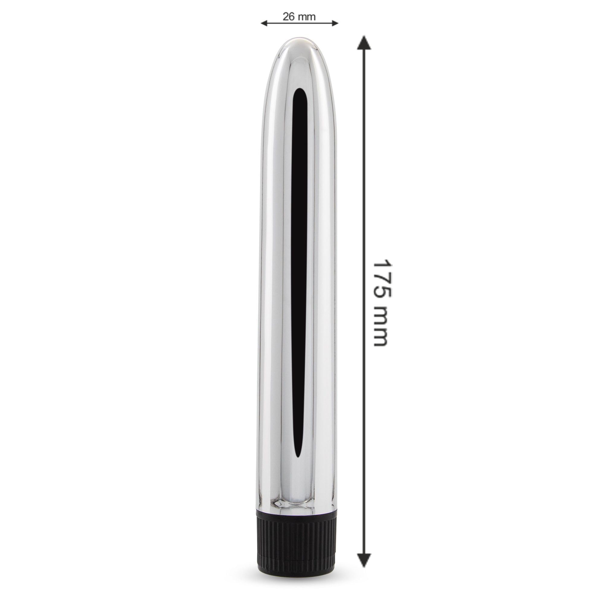 EESH® vibratore classico argento da anale vaginale per uomo e donna sex toys 17 cm silver bullet con velocità regolabile