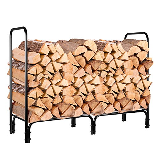 HOMFA Firewood Log Rack, 4Foot Heavy Duty Outdoor / Indoor Fireside