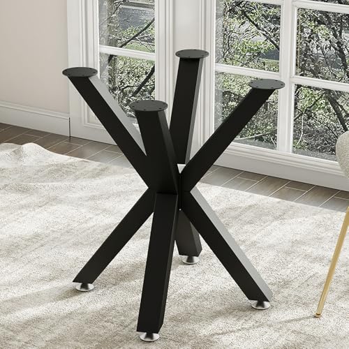 Table Base 28 Inch,Heavy Duty Pedestal Metal Dining Table Base for Glass, Marble, and Wood Tops, Furniture Legs for Home,Kitchen,Office(Black)