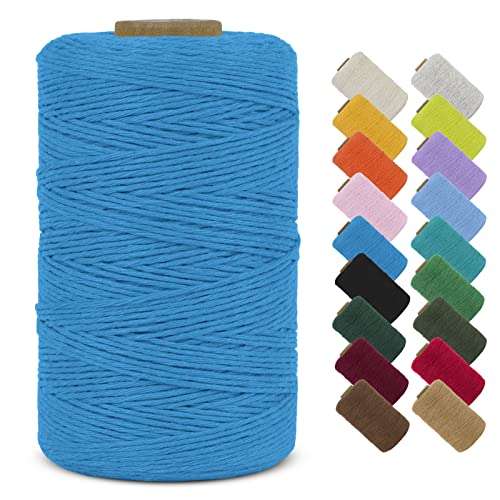LEREATI Macrame Cord 1mm x 390m Butchers String Cotton Rope Thin Macrame Rope Yarn