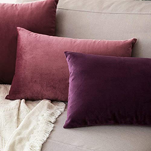 Image of Khooti Velvet Cushion Cover Pack of 1-18 inch x 28 inch / 46 x 71 cm - Jam - Soft Pillow Covers Cushion Case for Sofa Bedroom Livingroom Chair Car, Cushion Cover