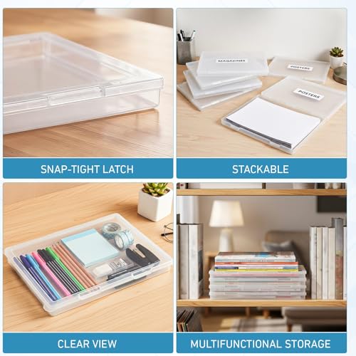 Image of Jetec 6 Pieces Mini Plastic Clear Beads Storage Containers Box for Collecting Small Items, Beads, Jewelry, Business Cards, Game Pieces, Crafts(12.0 x 8.8 x 0.9 Inch) (12.0 x 8.8 x 0.9 Inch)