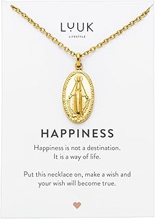 Hermosos collares de acero inoxidable con varios colgantes y tarjeta regalo, amuletos de la suerte, idea regalo novia, mujer, amiga, joyería femenina, color plata, oro y rosa