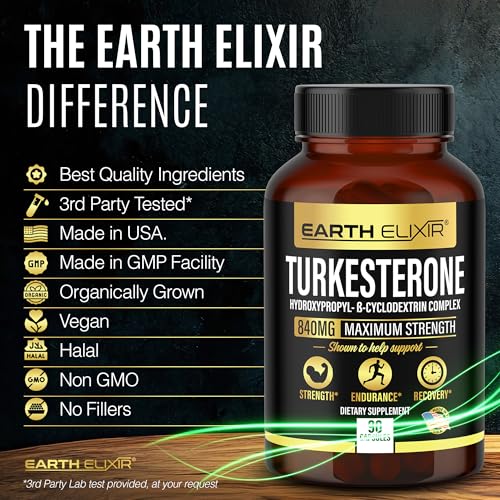 Earth Elixir Turkesterone 840mg Supplement