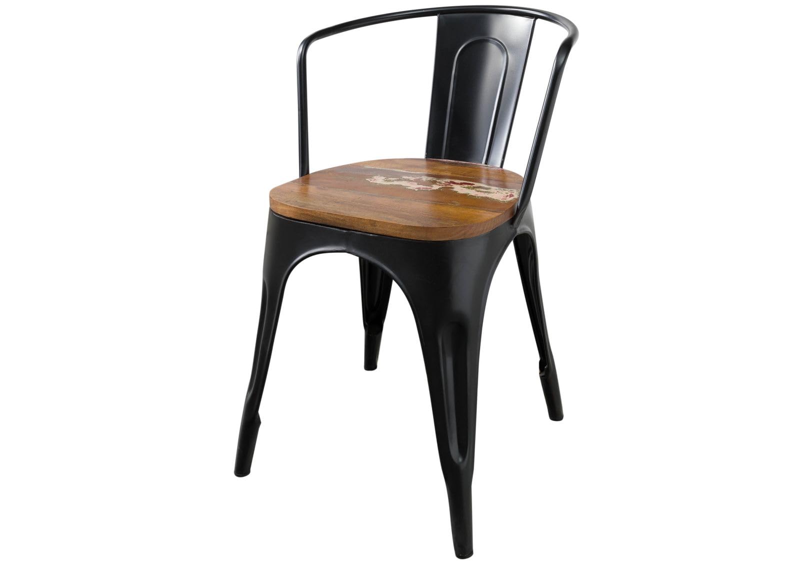 Chaise - Fer et bois massif recyclé laqué (multicolore) - INDUSTRIAL #63