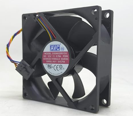 DS08025R12U 80X80X25MM 12V 0.7A 4900RPM 4-Wire Cooling Fan
