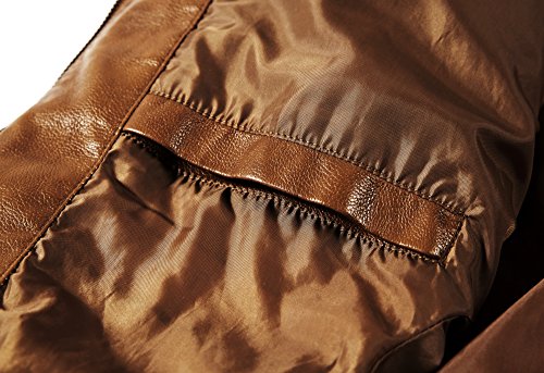 Image of WULFUL Men's Stand Collar Leather Jacket Motorcycle Lightweight Faux Leather Outwear