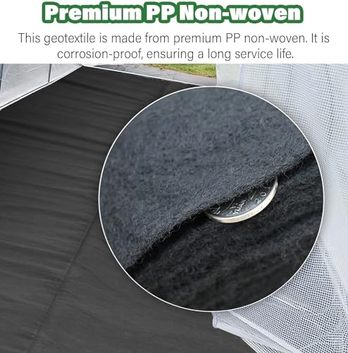 Tela geotextil para Barrera contra Malas Hierbas, Cubierta de Suelo para jardín, Drenaje francés, Membrana de Cubierta de Suelo para Paisaje de Entrada (1x50m)