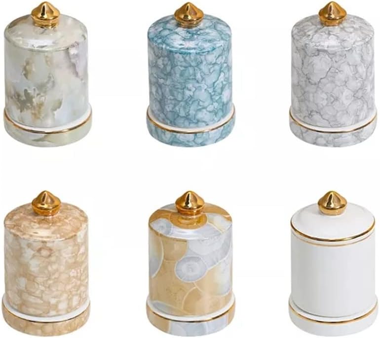 Desk Storage Box Portable Ceramic Toothpick Holder Storage Container Storage Box Dining Table Decorations (Color : C, Size : 6.5x6.5x10cm)