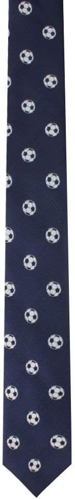 AUSCUFFLINKS Soccer Football Fan Skinny Tie Mens Necktie | Soccer Ball Woven Neckties | Birthday Present for Guys
