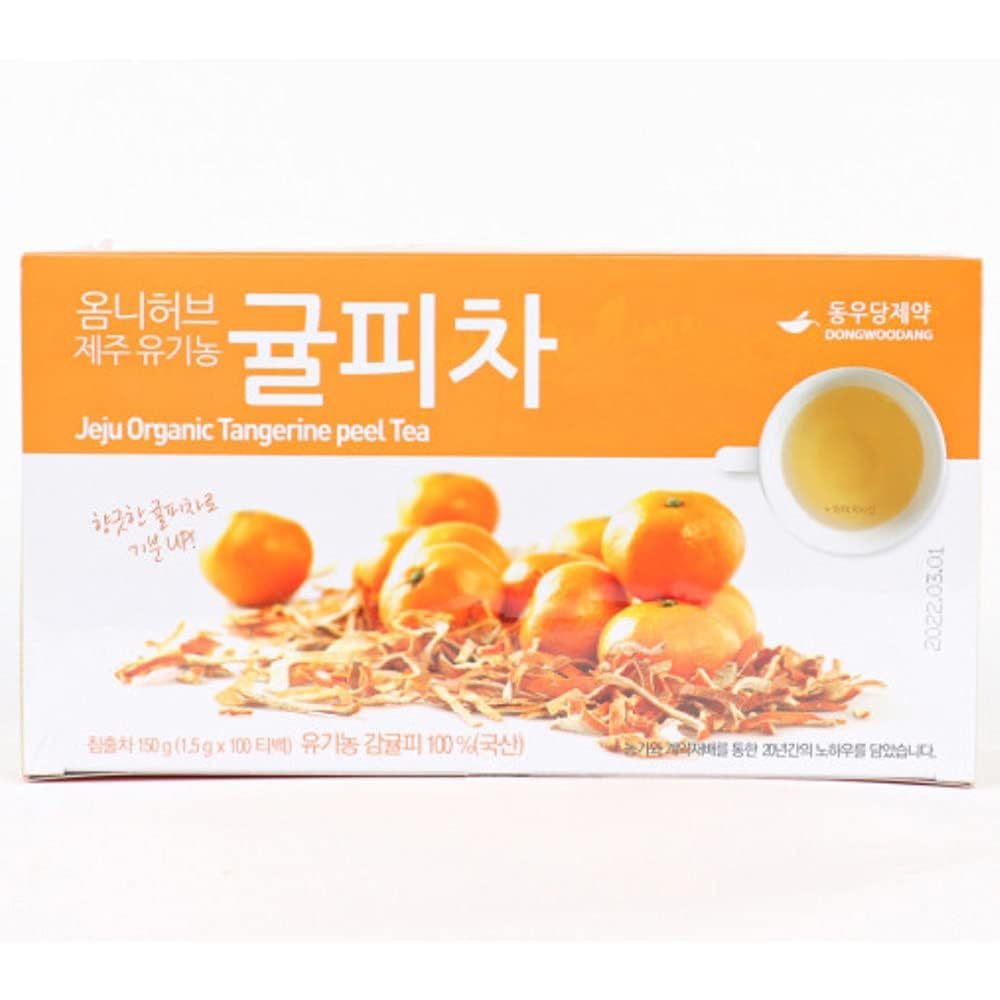 Omni Herb Jeju Organic Tangerine (Orange/Citrus) peel 100 Tea Bags Korean Herbal
