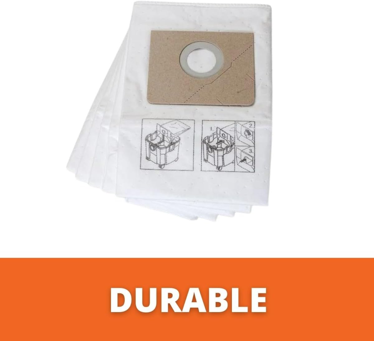 Fein Premium Nonwoven High-Capacity Filter Bag - Holds 2-3x More than Regular Filter Bags, Tear-Resistant Material, Dustex 35 L Model, 5-Pack - 31345251010