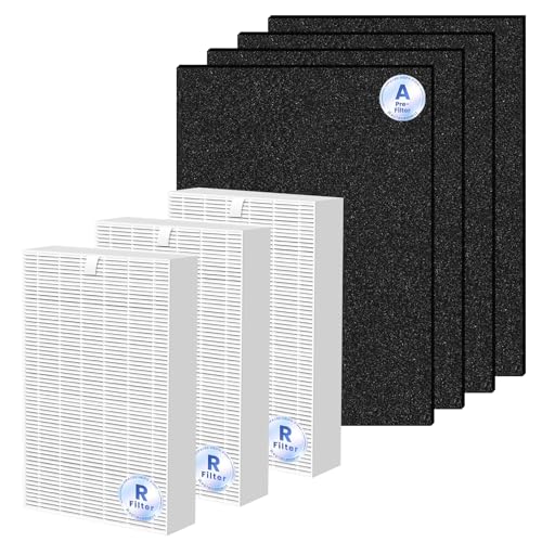 Image of HPA100 Replacement Filter Compatible with Honeywell HPA100 /200 Air Purifier | 3 HEPA Filters and 4 Carbon Pre-Filters, True HEPA High-Efficiency Activated Carbon Filter for PET Home Large Room