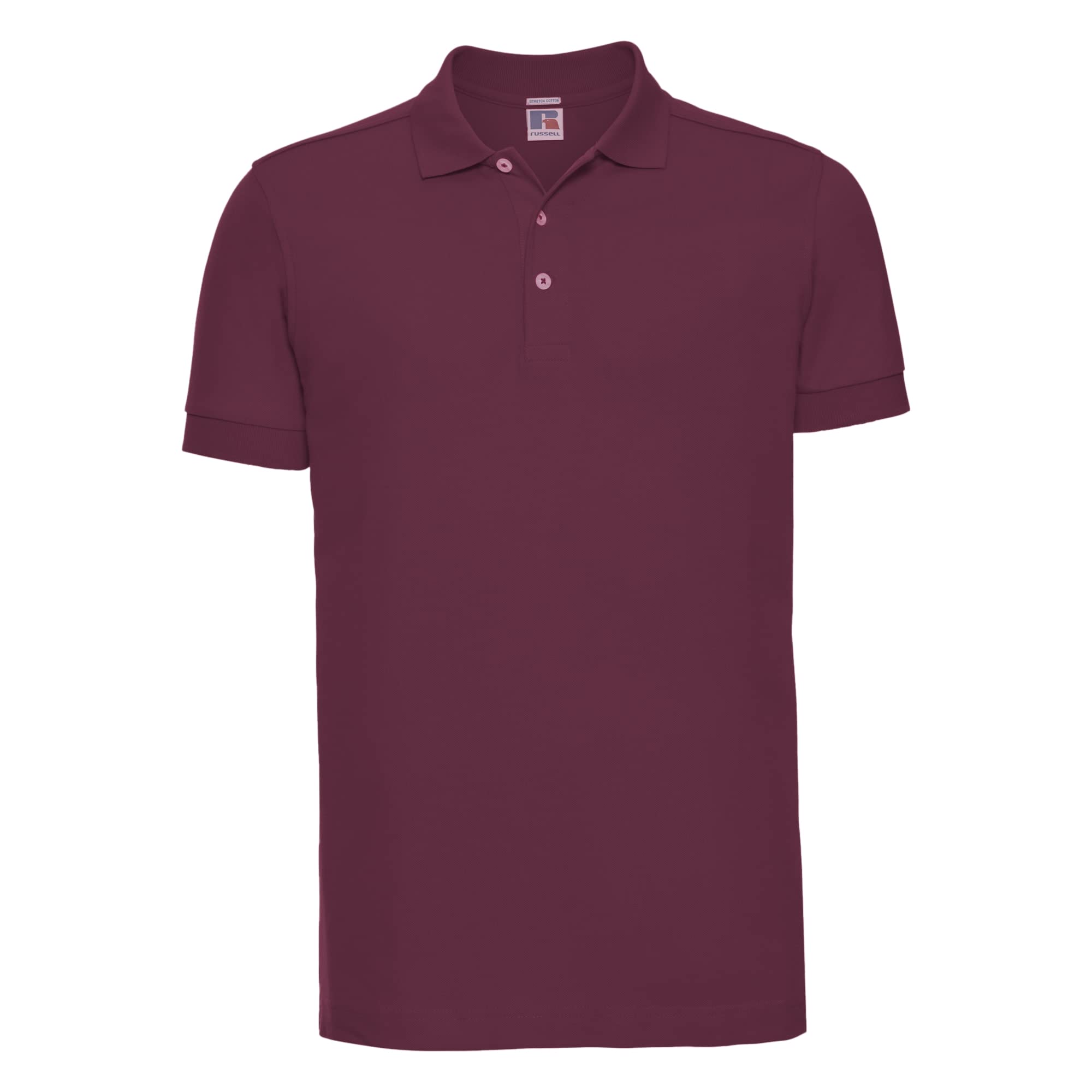 Russell (2Xl, Burgundy) Mens Stretch Short Sleeve Polo Shirt Red,Multicoloured