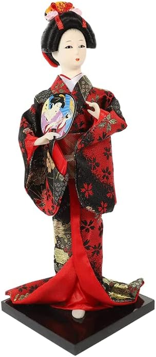 AAPIE Red Japanese Geisha Collectibles Figurines Japanese Geisha Kimono Doll for Cafe Restaurant Decorative Ornaments
