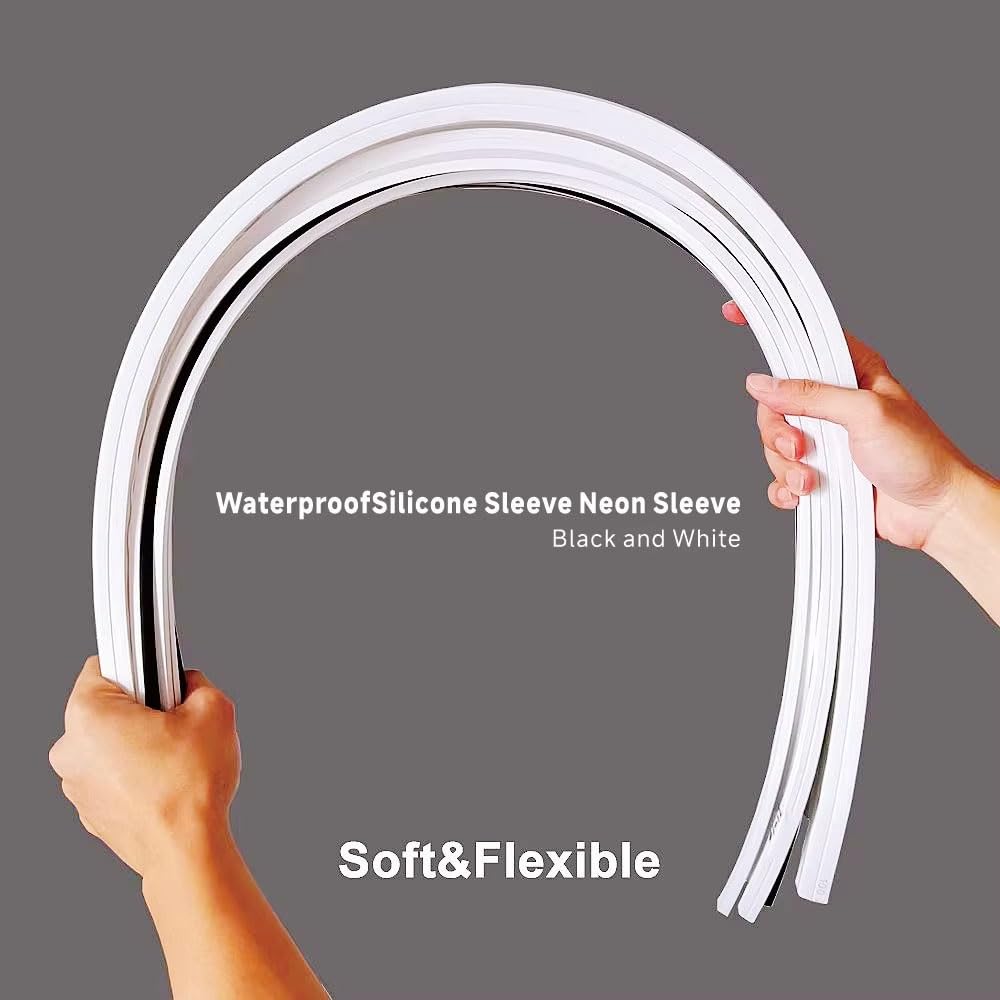 1 m-5 m flexibler Neon-Silikon-Lichtschlauch, IP67 wasserdichtes LED-Streifengehäuse for den Außenbereich(Black,0616-4m)